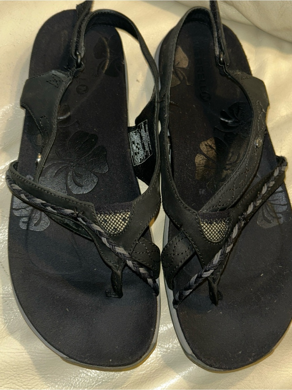 Merrell Stella Bloom J89134 Women's 9 Sandal Black Braided Strap Comfort Leather